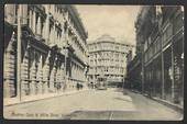 Postcard of Lambton Quay & Willis Street Wellington. Minor fault in one corner. - 47718 - PcardFault