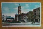 Coloured postcard of Town Hall Band Rotunda and Fire Station. - 47733 - Postcard
