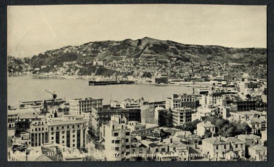 Postcard by E A Booker of Wellington City looking towards Mt Victoria. - 47767 - Postcard