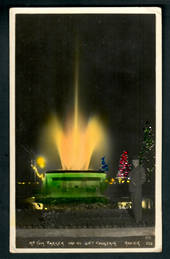 Coloured postcard of Tom Parker Fountain at night. - 48063 - Postcard