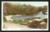 Coloured postcard Tasman Photos of Whanarua Bay. Supurb Hillman Minx. - 48228 - Postcard