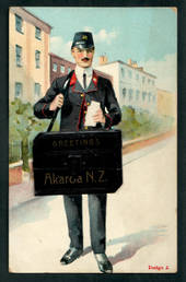 NEW ZEALAND Coloured Mailing Novelty from Akaroa featuring a postman. - 48254 - Postcard