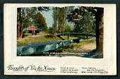 Coloured postcard of River Avon and Gardens Christchurch. Incorporates a Christmas message. - 48308 - Postcard