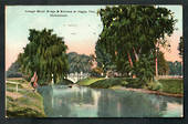 Coloured postcard of Armagh Street Bridge and Entrancc to Hagley Park Christchurch. - 48336 - Postcard