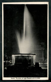 Real Photograph by A B Hurst & Son of Bowker Fountain at night Christchurch. - 48402 - Postcard