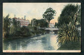 Coloured postcard of River Avon Hereford Street Bridge Christchurch. - 48449 - Postcard