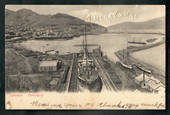 Early Undivided Postcard of Lyttleton Canterbury. Ship in dry dock. Embossed " A Merry Xmas". 1908. Tired. - 48546 - Postcard