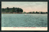 Coloured postcard by Muir and Moodie of Lake Victoria Hagley Park Christchurch. - 48547 - Postcard