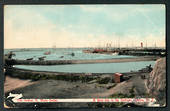Coloured postcard of a busy day in the Harbour Timaru. - 48557 - Postcard