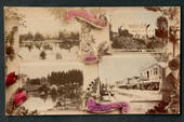 Real Photograph tinted. Montage of four views of Timaru. - 48563 - Postcard