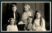 Real Photograph by The Broma Studio Hardy Street Nelson  (at one time owned by  A B Hurst) of a family of five children. - 48619