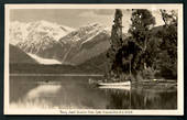 Real Photograph by A B Hurst & Son of Franz Josef Glacier from Lake Mapourika. - 48772 - Postcard
