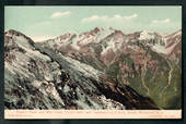 Coloured postcard of Ryans Peak Mt Cook and Mt Tasman. - 48878 - Postcard