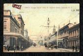 Tinted Postcard of George St from St Andrew St Dunedin. - 49146 - Postcard