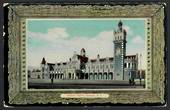 Coloured postcard of Railway Station Dunedin. Faults at corners. - 49158 - Postcard