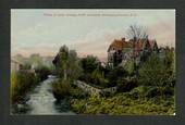 Coloured postcard of Water of Leith and the University Professor's Residence Dunedin. - 49210 - Postcard