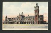 Coloured postcard of Railway Station Dunedin. - 49214 - Postcard