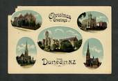 Coloured Postcard of Christmas Greetings from Dunedin. Five views. - 49255 - Postcard