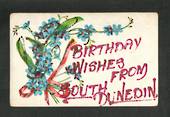 Glitter postcard. Birthday Wishes from South Dunedin. - 49270 - Postcard