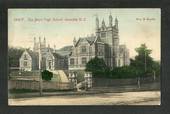 Coloured postcard by Muir and Moodie of Boys' High School Dunedin. - 49293 - Postcard