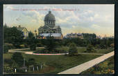 Coloured postcard of The Roman Catholic Church and Public Gardens Invercargill. - 49318 - Postcard