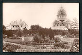 Real Photograph of Botannical Gardens showing Convent and Basilica Invercargill. - 49340 - Postcard