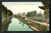 Coloured postcard by Muir and Moodie of Puni Creek and Tennis Court Invercargill. - 49394 - Postcard