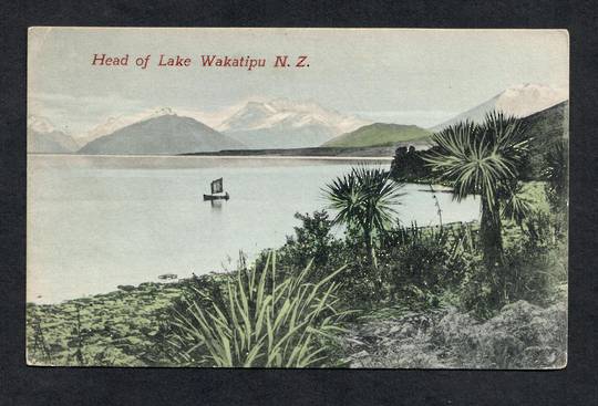 Postcard. Head of Lake Wakatipu. Delicately coloured. - 49403 - Postcard