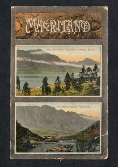 Coloured postcard of Lake Wakatipu from the Ben Lomond Track and The Remarkables Wakatipu. - 49405 - Postcard