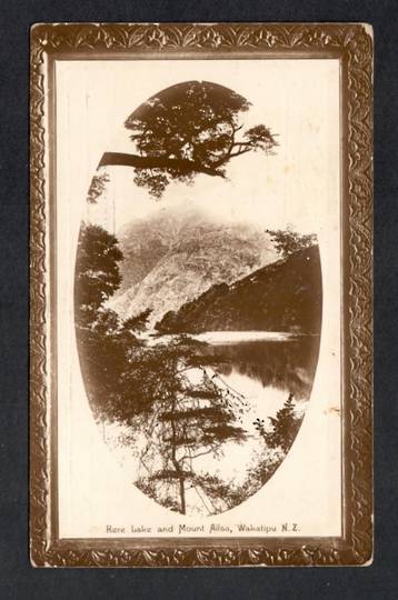 Postcard of Rere Lake and Mt Alice Wakatipu. On the reverse is a printed message from Caro Bros Importers of Auckland to a Drape