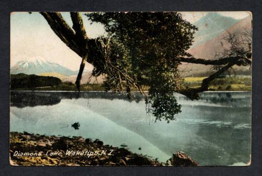 Coloured postcard of Diamond Lake Wakatipu. Slight damage. - 49431 - Postcard