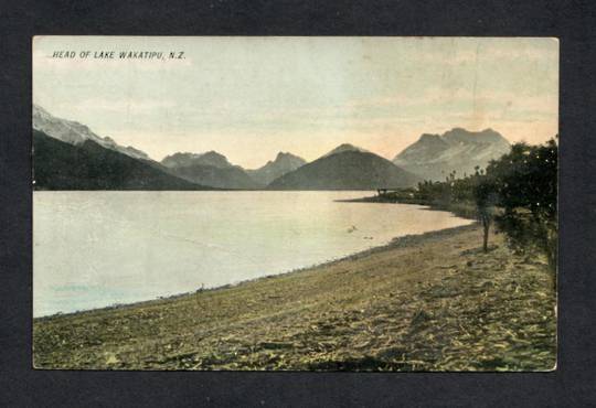 Coloured postcard of the head of Lake Wakatipu. - 49461 - Postcard