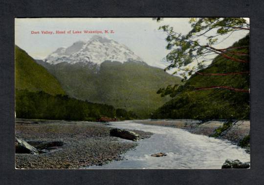 Coloured postcard of Dart Valley Head of Lake Wakatipu. - 49467 - Postcard