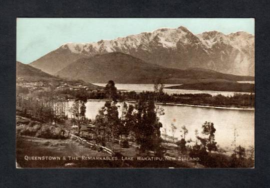 Blue tinted Postcard of Queenstown and the Remakables Lake Wakatipu. - 49478 - Postcard