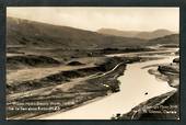 Real Photograph of Waitaki Hydro-Electric Works 11/5/1928. Site of the dam above Kurow. - 49515 - Postcard