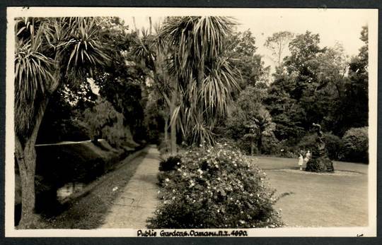 OAMARU Public Gardens. Real Photograph by A B Hurst & Son. - 49534 - Postcard