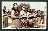 Tinted Real Photograph by A B Hurst & Son of Maori Poi Dancers Rotorua. - 49575 - Postcard