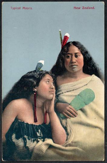 Coloured postcard of Maori Wahines. - 49587 - Postcard