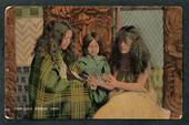 Coloured postcard. Maori Girls playing Whai. - 49590 - Postcard