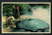 Coloured postcard by Reed of Maoris Cooking. - 49600 - Postcard
