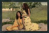 Coloured postcard by Thos Pringle of two Maori Teenage Girls. - 49604 - Postcard