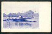 Postcard of Maori Canoe Hurdle Racing on the Waikato. - 49625 - Postcard