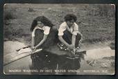 Real Photograph by Marsh. Maoris Washing in Hot Water Spring. - 49636 - Postcard