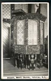 Real Photograph by N S Seaward of Pulpit Maori Church Ohinemutu. - 49686 - Postcard