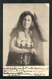Early Undivided Postcard by Iles of female Maori Canoeist. - 49733 - Postcard