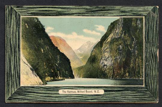 Coloured postcard of The Narrows Milford Sound. - 49804 - Postcard
