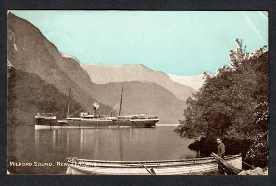 Blue tinted Postcard of Milford Sound. - 49806 - Postcard
