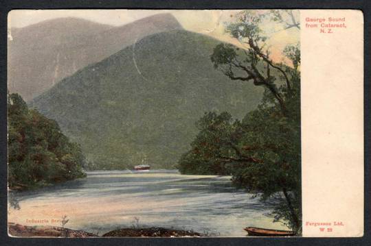 Coloured postcard of George Sound from the Cataract. - 49811 - Postcard