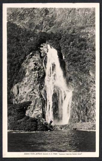 Real Photograph of Bowen Falls Milford Sound. National Publicity Studio. - 49812 - Postcard