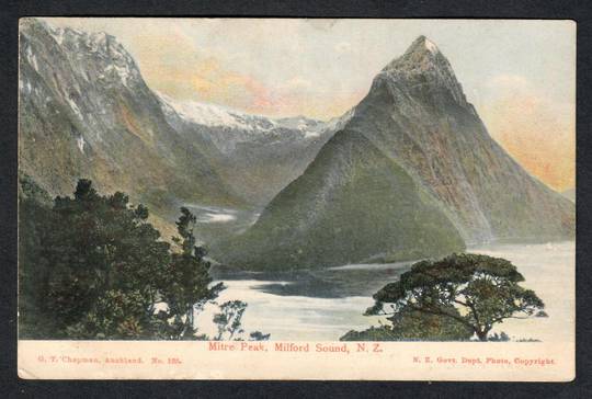 Early Undivided Postcard of Mitre Peak and Sinbad Gully. Tinted Sky. - 49815 - Postcard